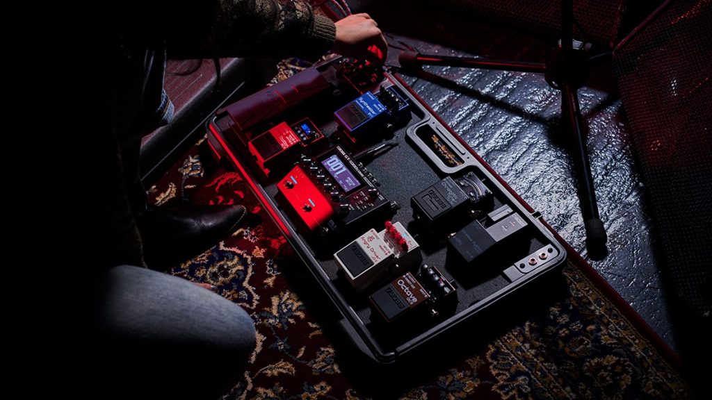 Guitarist and pedalboard