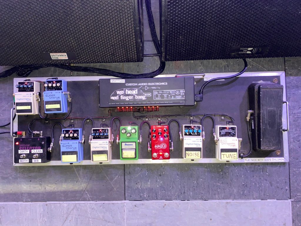 Jane's Addiction guitarist Dave Navarro's pedalboard, as used on the band's 2024 international tour.