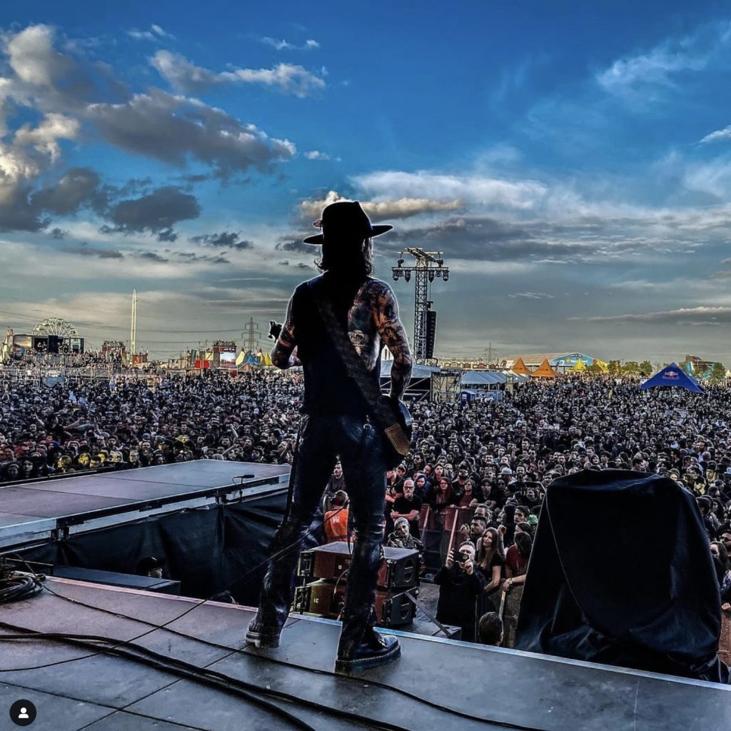 Dave Navarro performs live on stage with Jane’s Addiction at the Nova Rock festival in Austria on June 13, 2024.