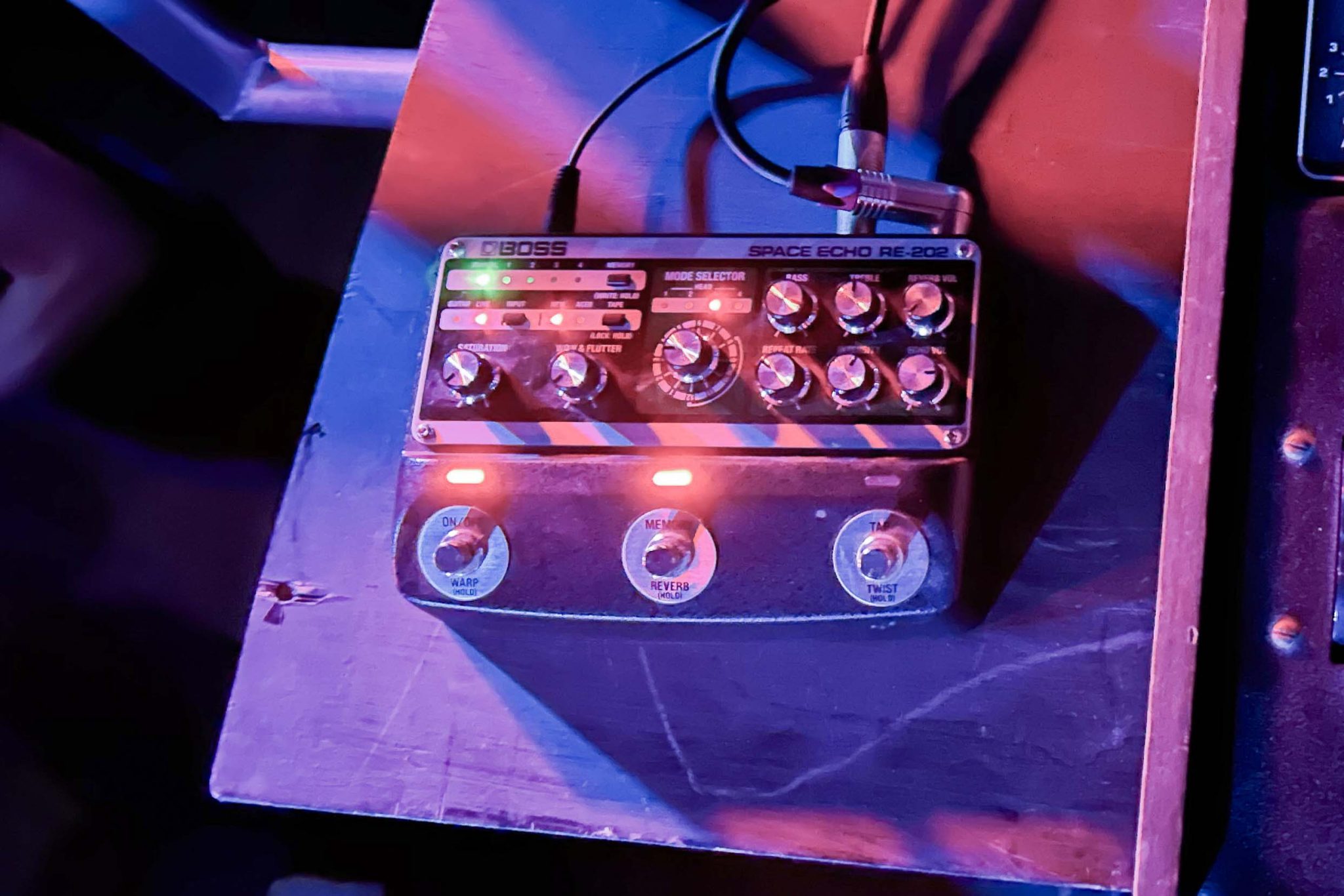 Adrian Utley's BOSS RE-202 Space Echo (used for synths) pictured at 137's gig on 29th July, 2024 at Exchange, Bristol.