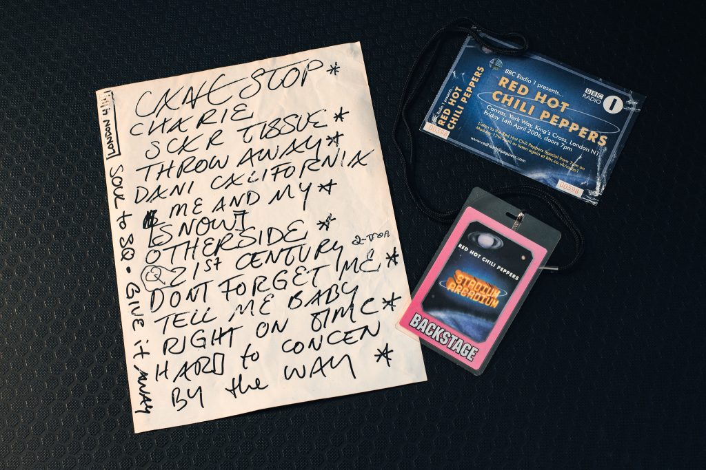 Red Hot Chili Peppers set list, backstage pass, and ticket from London Stadium Arcadium BBC promo show