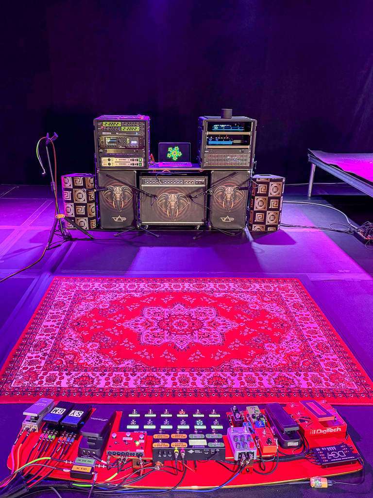 Steve Vai's BEAT tour rig on stage