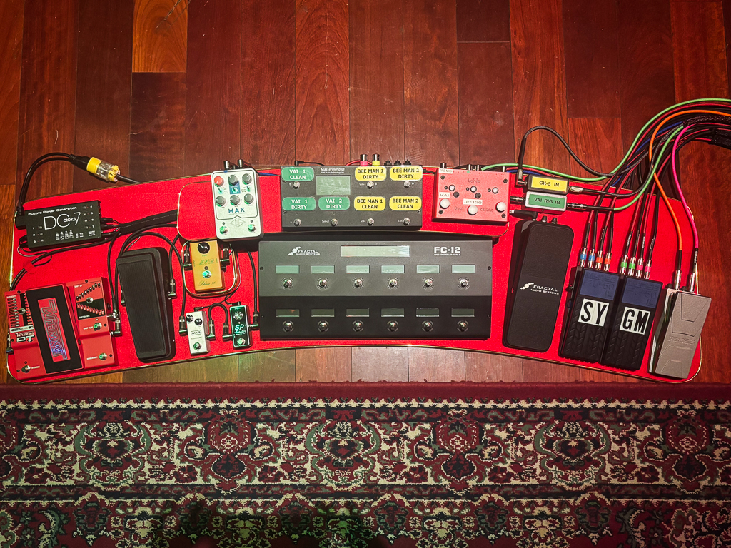 Steve Vai's pedalboard for the BEAT tour in 2024