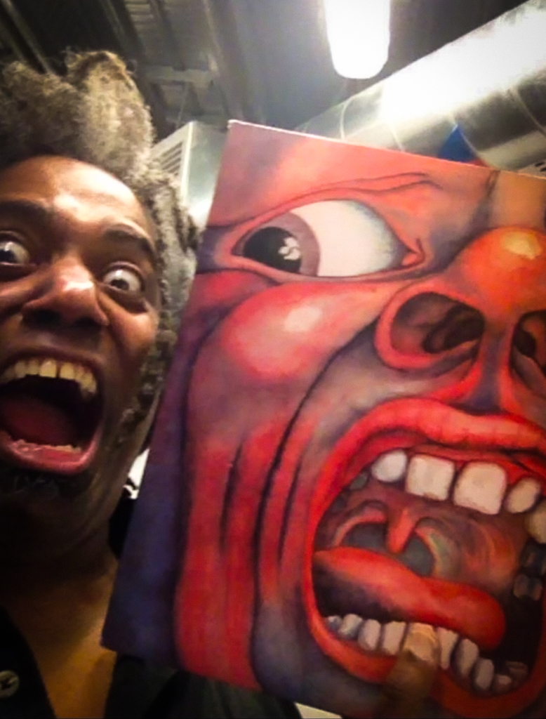 Andre Cholmoneley and King Crimson vinyl cover of 'In the Court of the Crimson King'