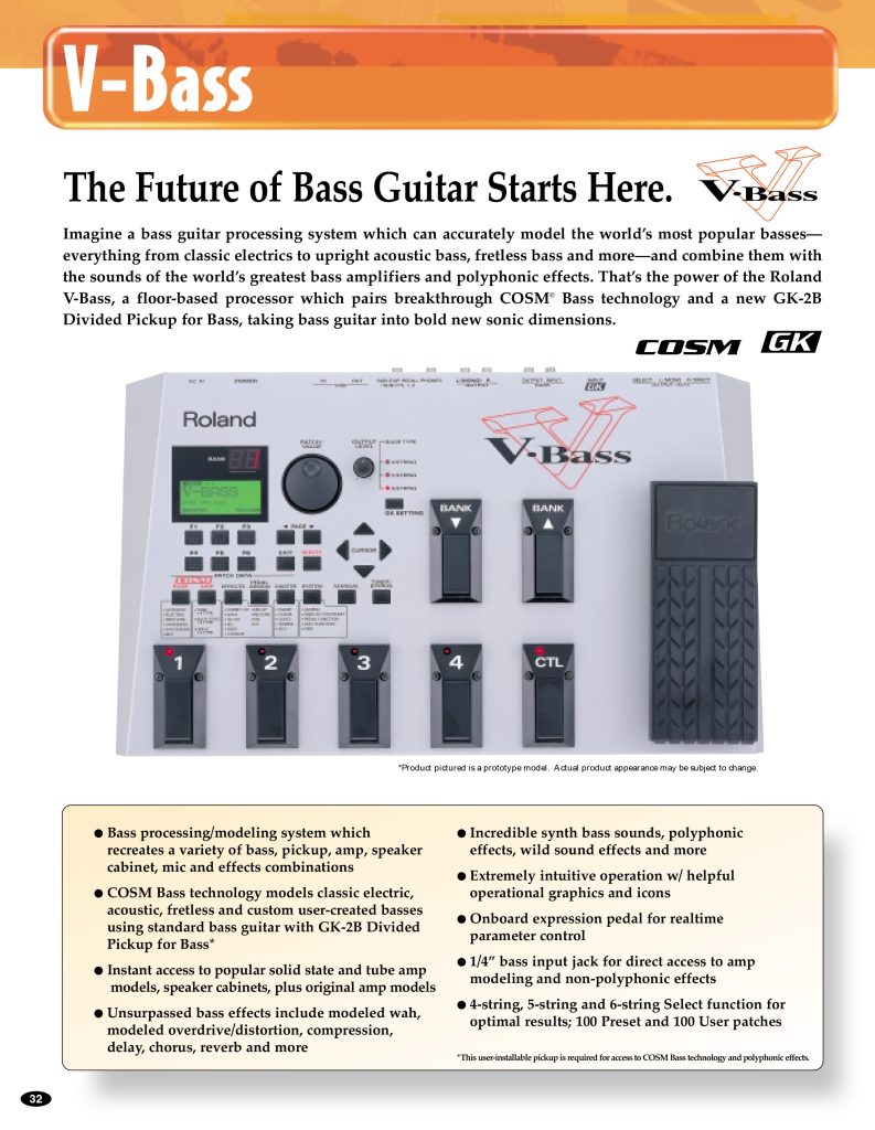 Roland V-Bass Brochure page 1