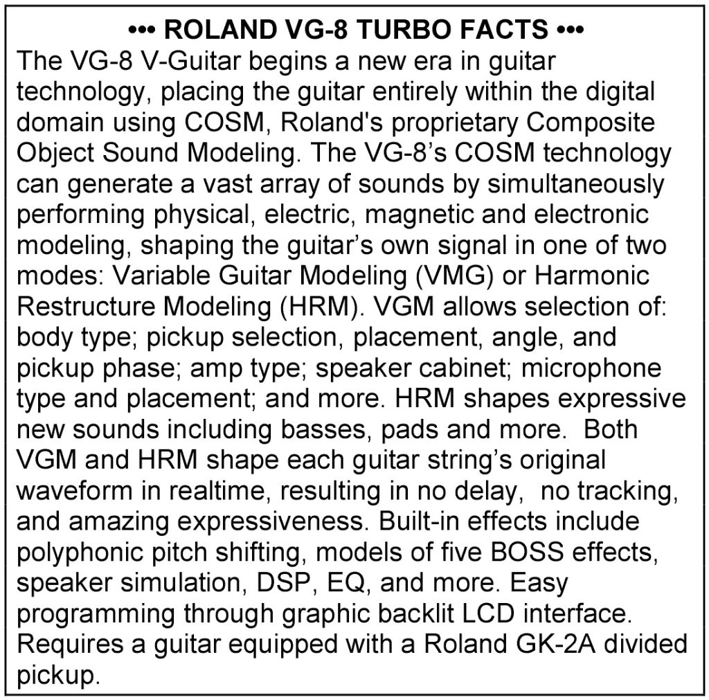 Roland VG-8 V-Guitar System turbo facts