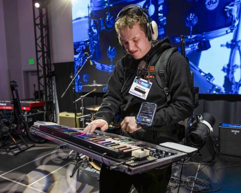 ARIatHOME performing on the BOSS stage at NAMM