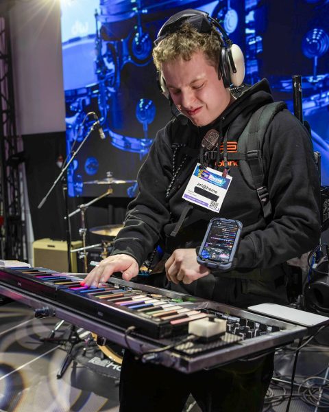 ARIatHOME performing on the BOSS stage at NAMM