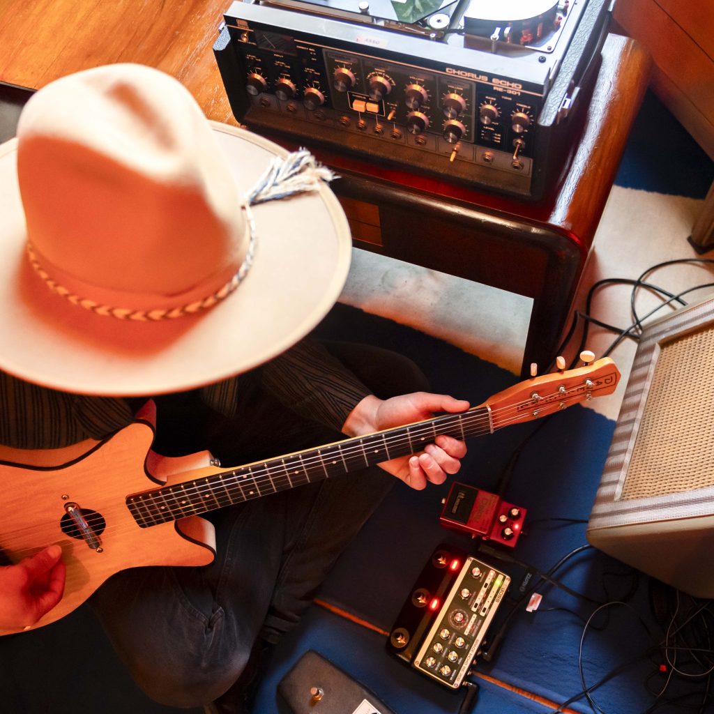 Alessandro "Asso" Stefana with Roland RE-301 Chorus Echo, BOSS DM-2W Delay, and BOSS RE-202 Space Echo