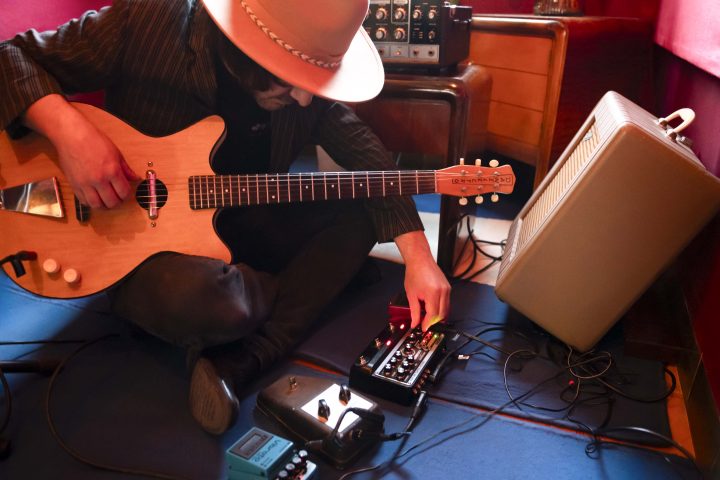 Alessandro "Asso" Stefana with Roland RE-301 Chorus Echo, BOSS VB-2W Vibrato, and BOSS RE-202 Space Echo