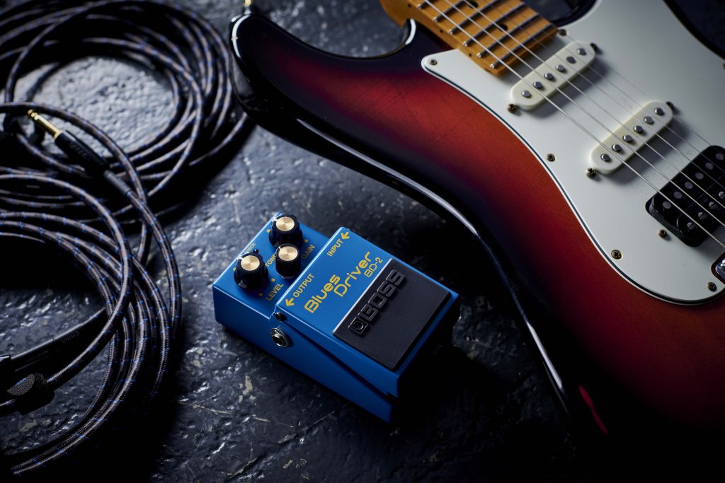 BOSS BD-2 Blues Driver with Stratocaster and cables