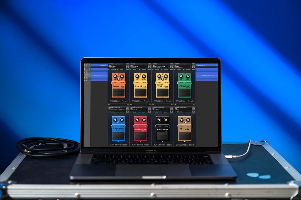 BOSS Effects Pedals plug-ins on screen