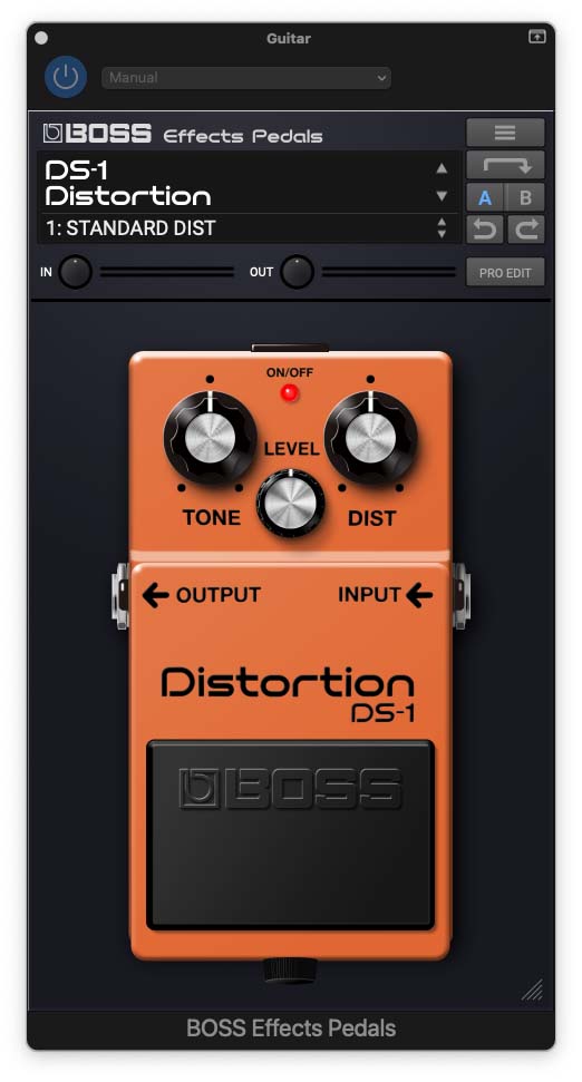 BOSS Effects Pedals plug-ins, DS-1 Distortion