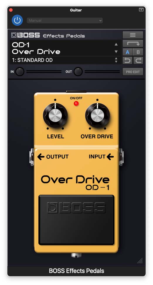 BOSS Effects Pedals plug-ins, OD-1 Over Drive