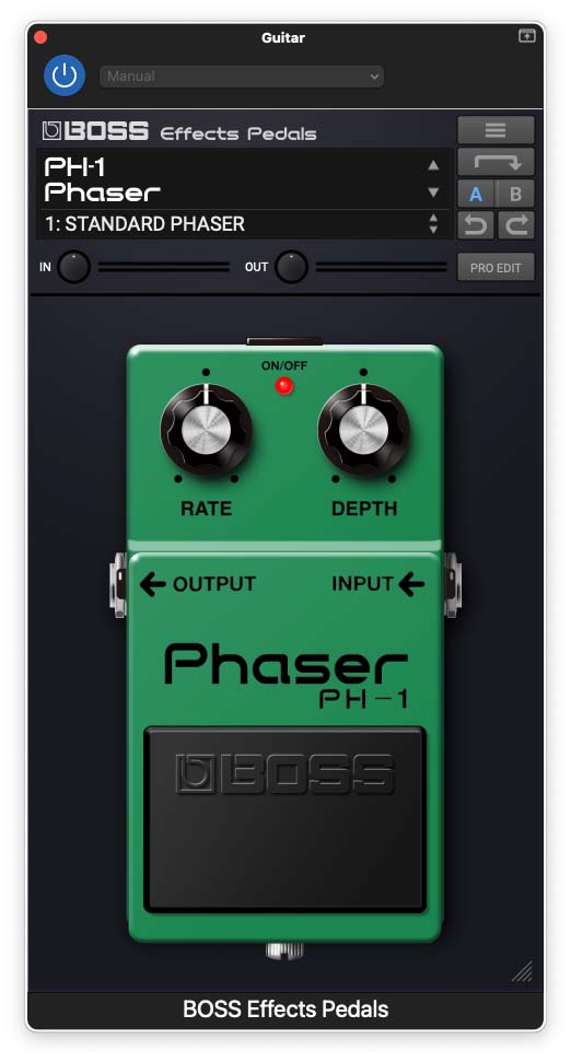 BOSS Effects Pedals plug-ins, PH-1 Phaser