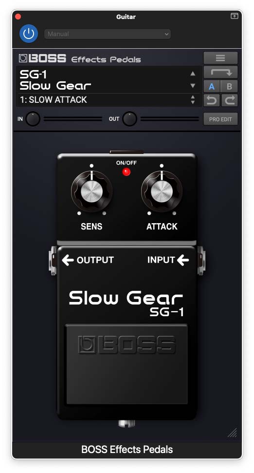 BOSS Effects Pedals plug-ins, SG-1 Slow Gear