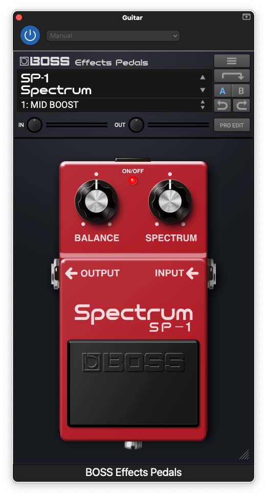 BOSS Effects Pedals plug-ins, SP-1 Spectrum