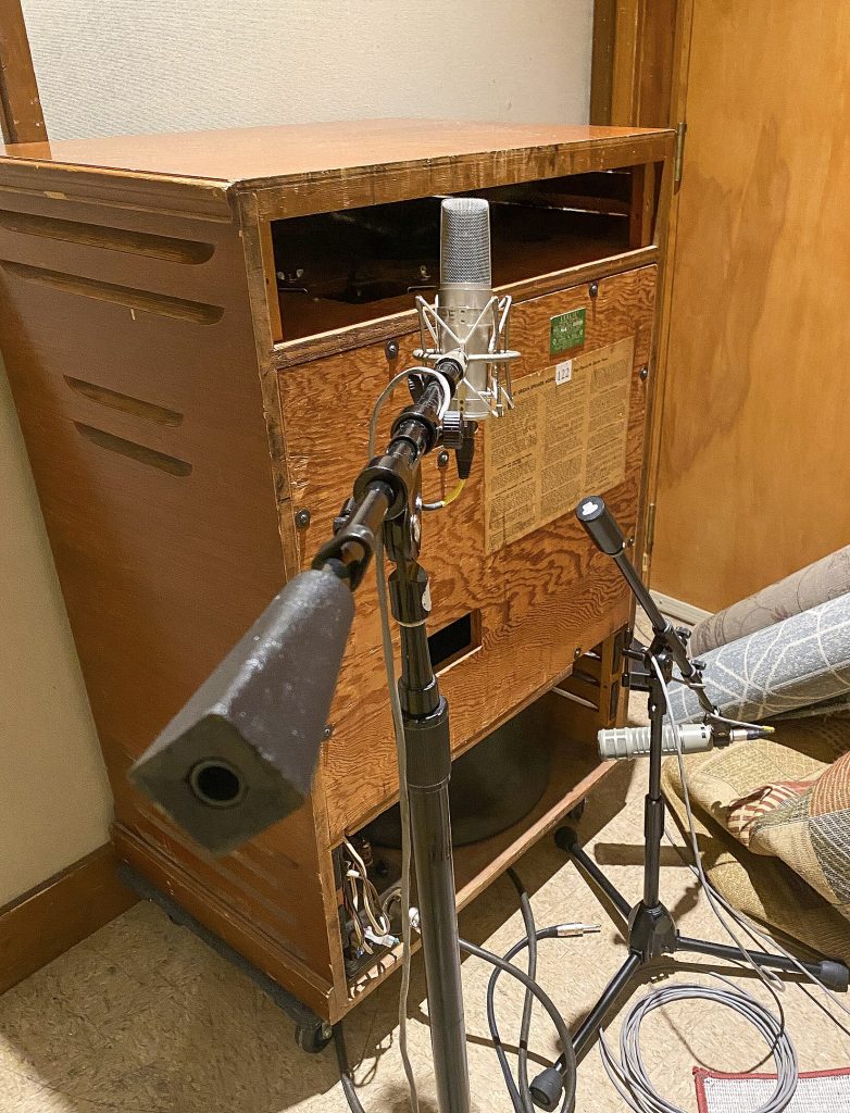 Leslie model 122 pictured during a recording session at Blackbird Studio in Nashville, Tennessee.