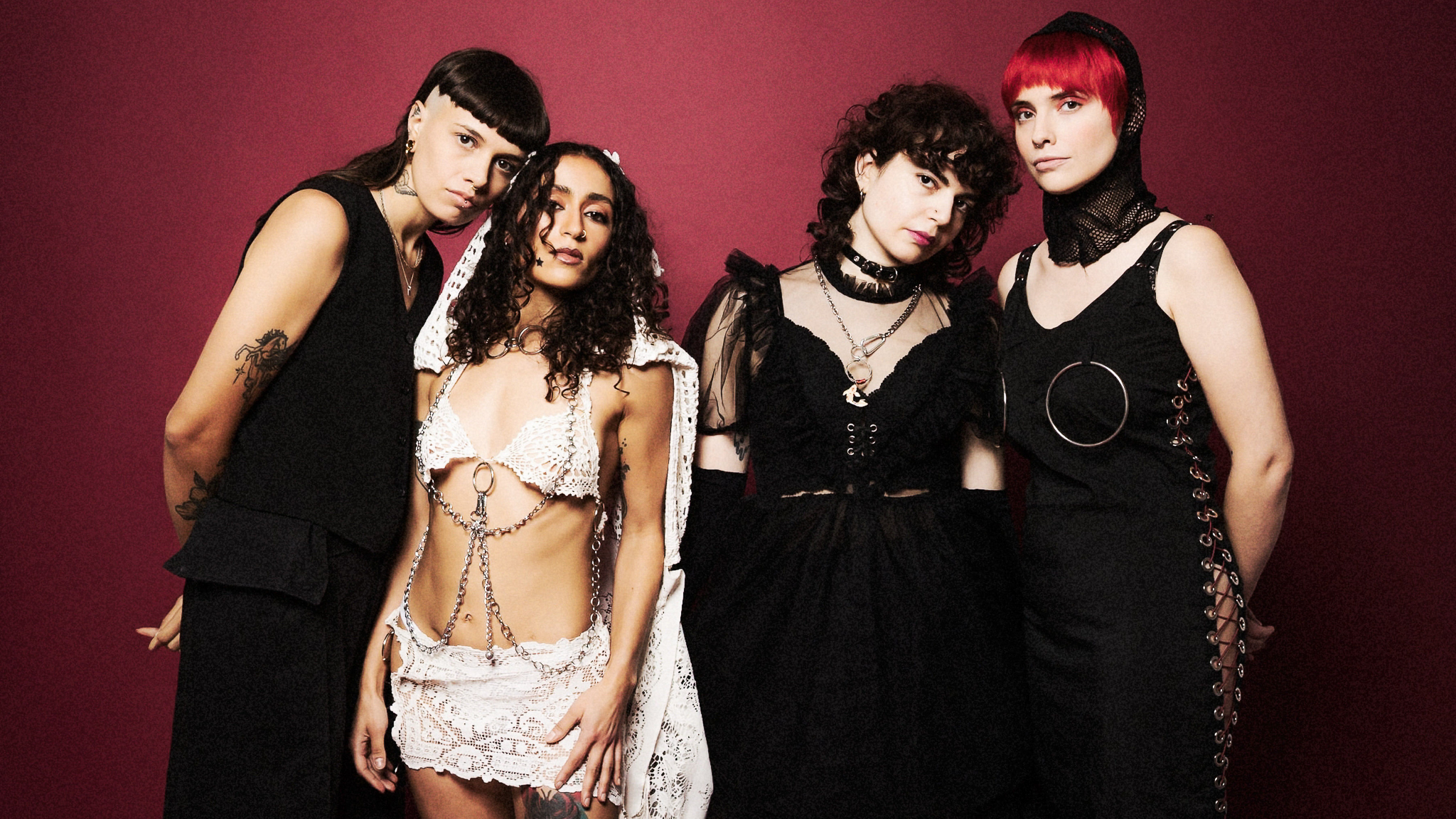 ĠENN (L-R): drummer Sofia Rosa Cooper, vocalist Leona Farrugia, bassist Leanne Zammit, and guitarist Janelle Borg