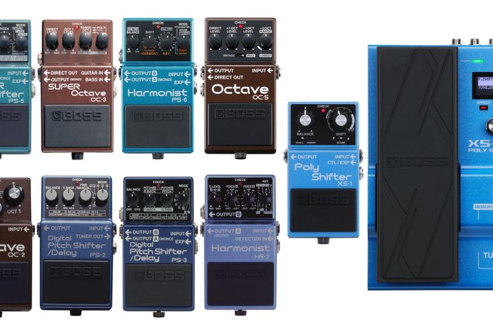 BOSS OC-2, OC-3, OC-5, PS-2, PS-3, PS-5, PS-5, HR-2, XS-1, and XS-100