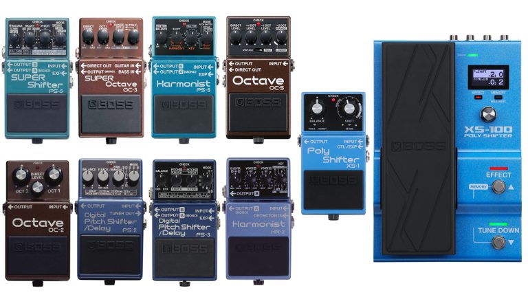BOSS OC-2, OC-3, OC-5, PS-2, PS-3, PS-5, PS-5, HR-2, XS-1, and XS-100