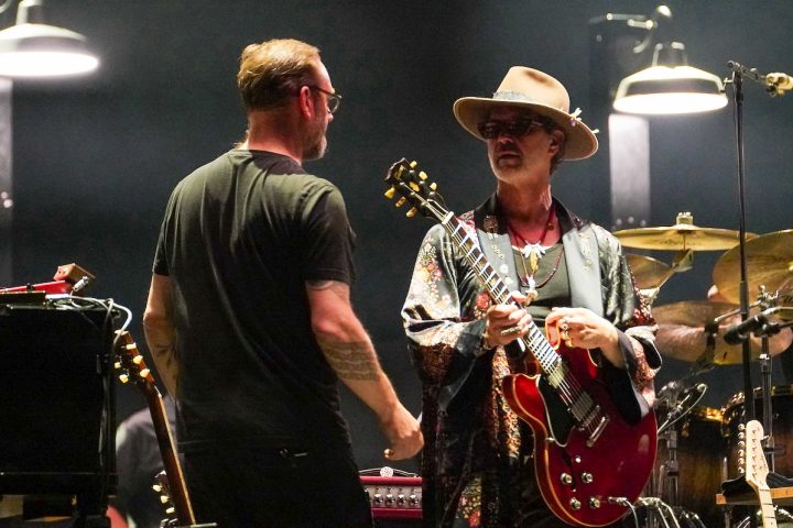 Doyle Bramhall II and his guitar tech, Mattias Johansson
