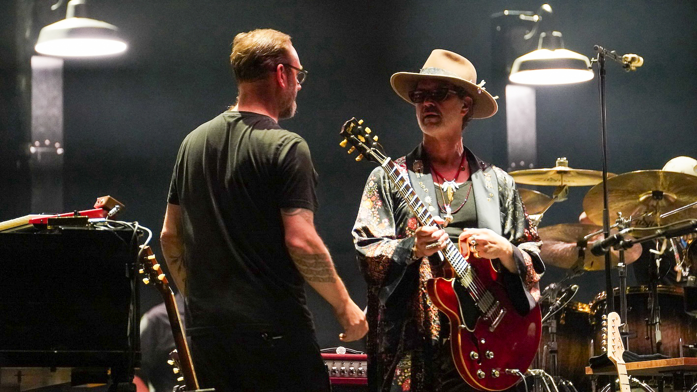 Doyle Bramhall II and his guitar tech, Mattias Johansson