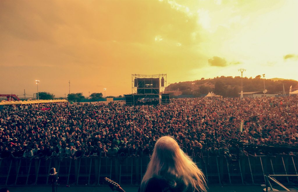 Dinosur Jr. vocalist/guitarist J Mascis performing live.