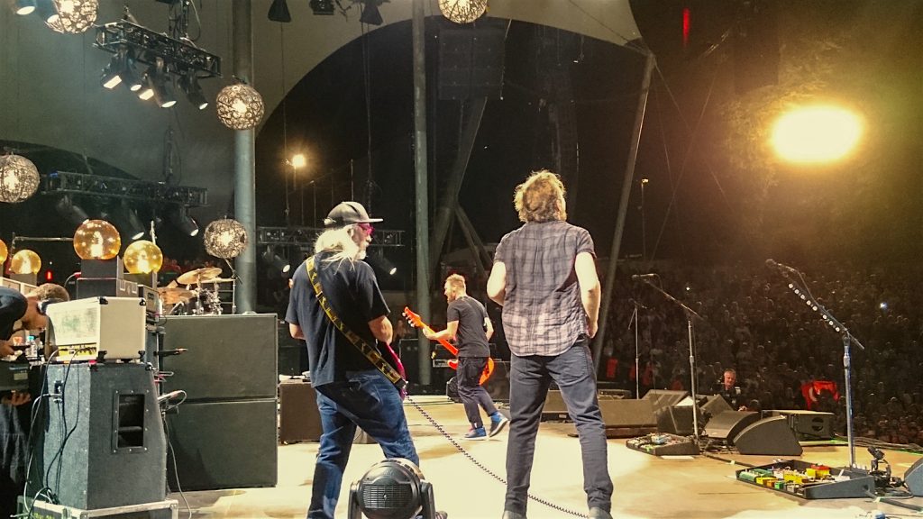 Dinosur Jr. vocalist/guitarist J Mascis performing live.