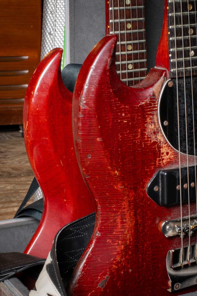 James Walbourne's 1963 Gibson SG Junior (front) and 1967 Gibson SG Junior