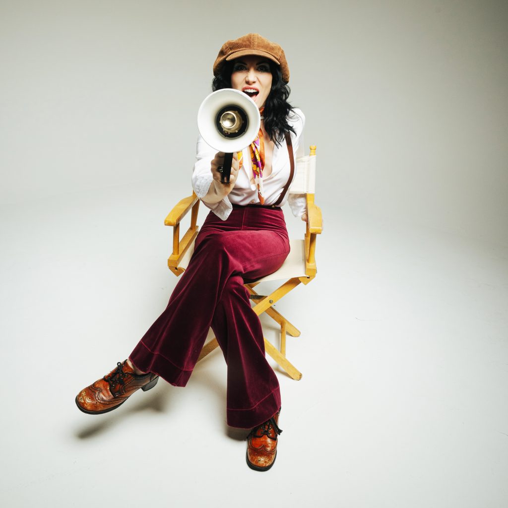 Rosalie Cunningham with megaphone