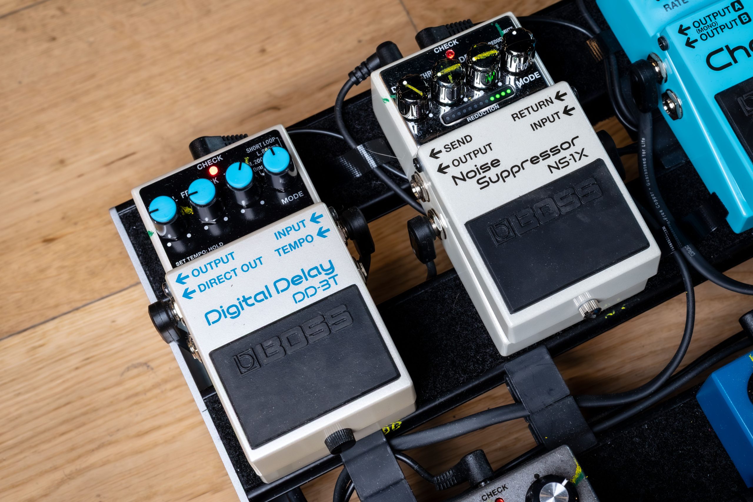 Skunk Anansie guitarist Ace's BOSS DD-3T Digital Delay and NS-1X Noise Suppressor