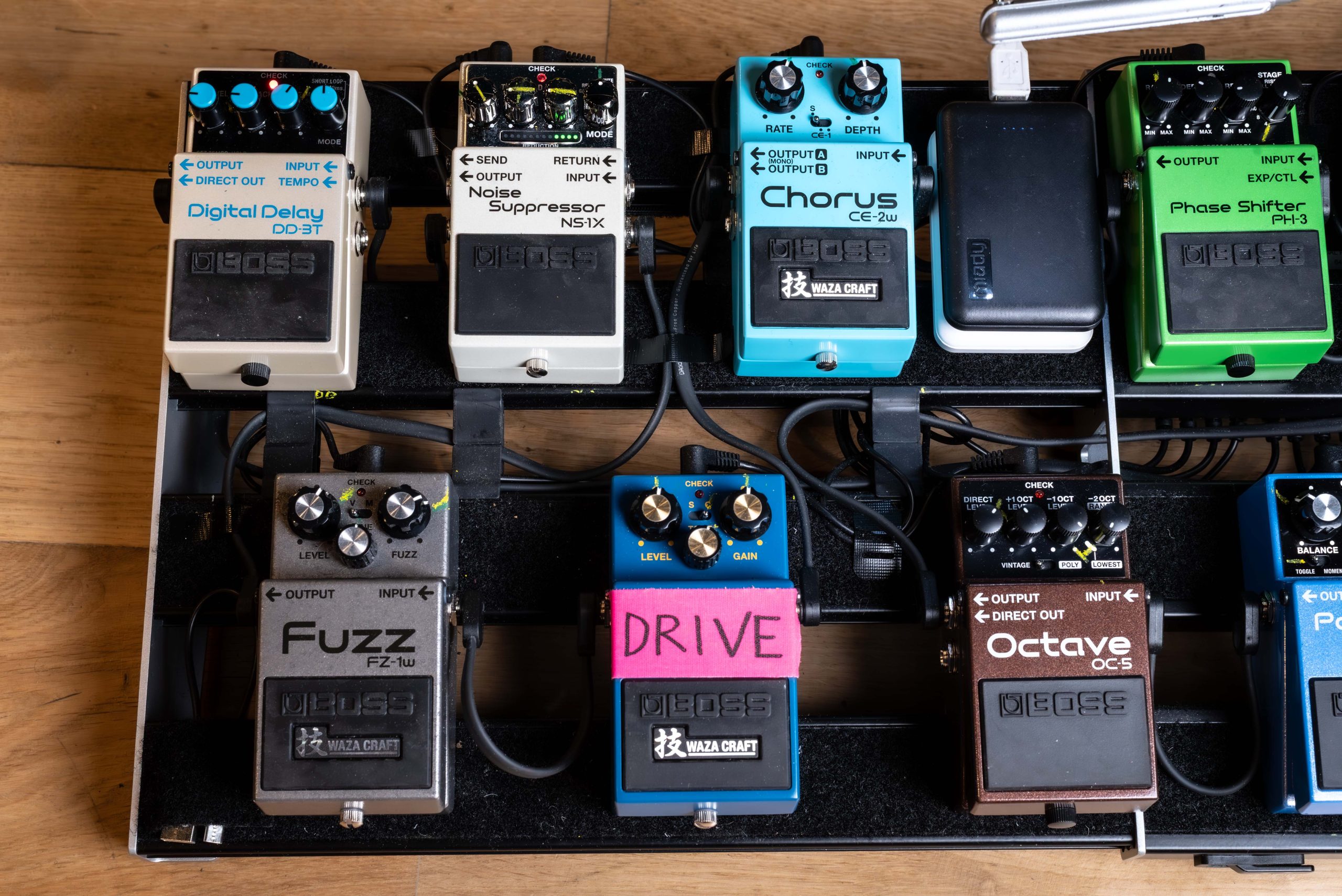 Skunk Anansie guitarist Ace's BOSS pedalboard (left hand side)