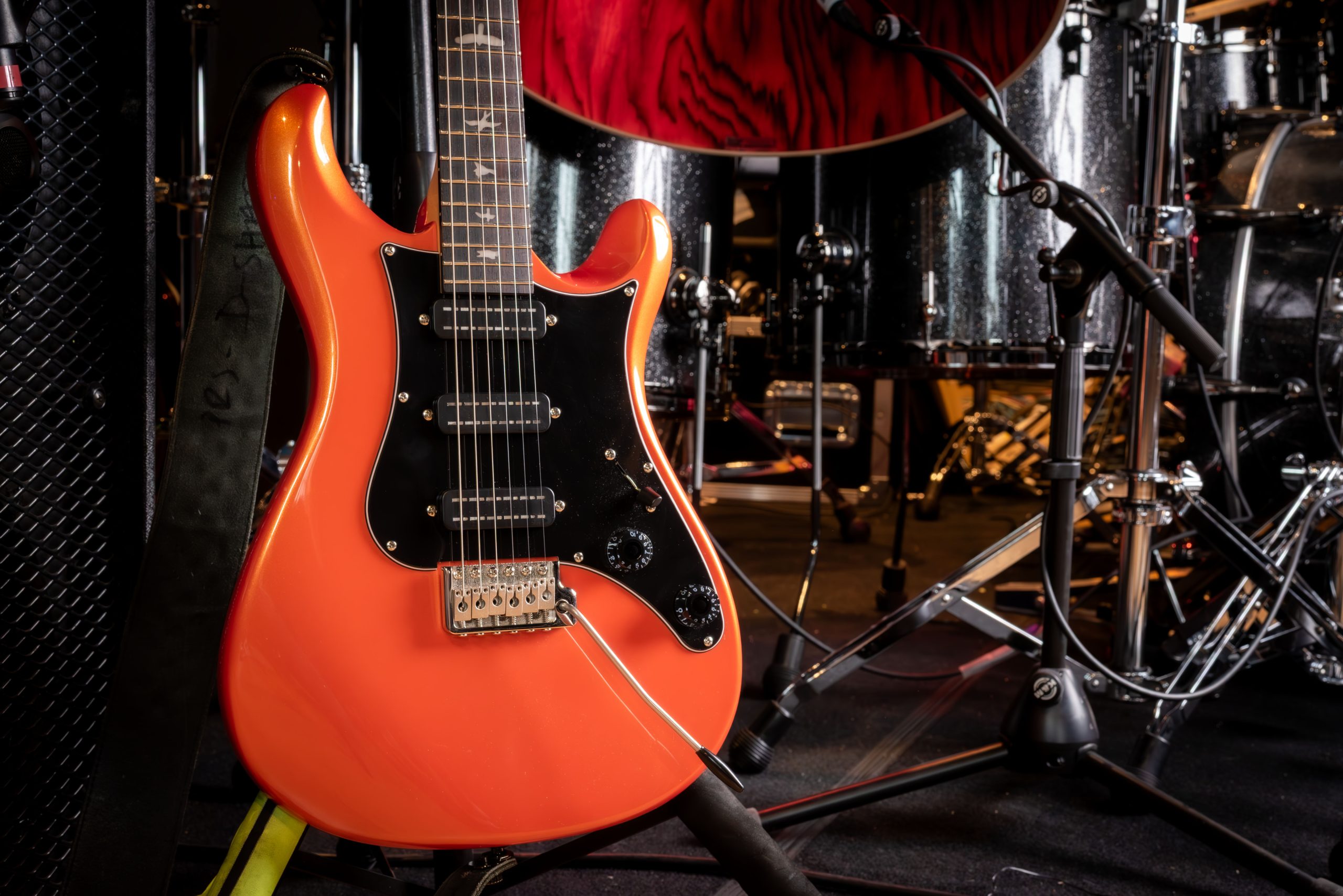 Skunk Anansie guitarist Ace's orange Strat-style PRS