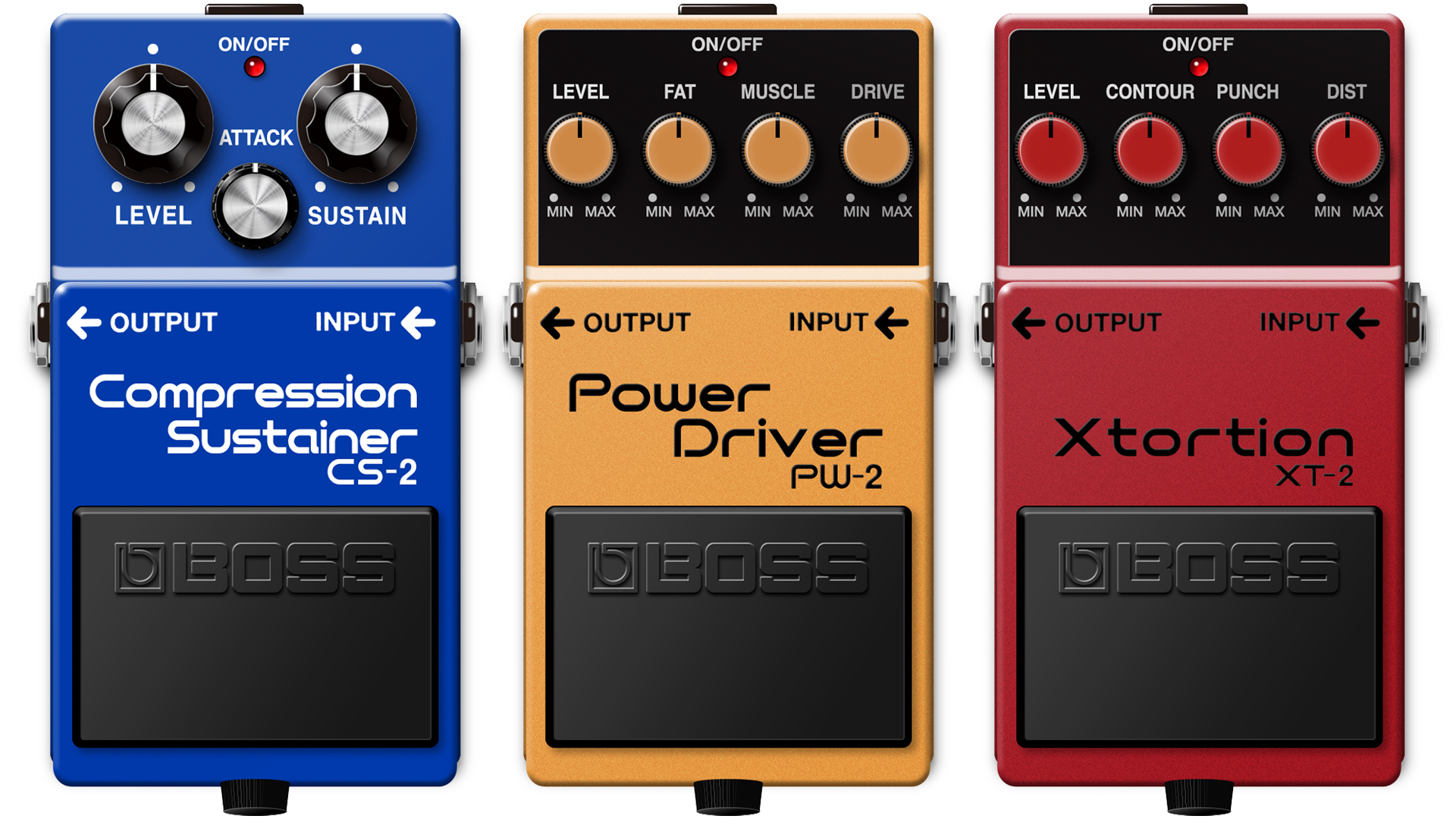 BOSS CS-2 Compression Sustainer, PW-2 Power Driver, and XT-Xtortion PX-1 Plugout FX Model Passes