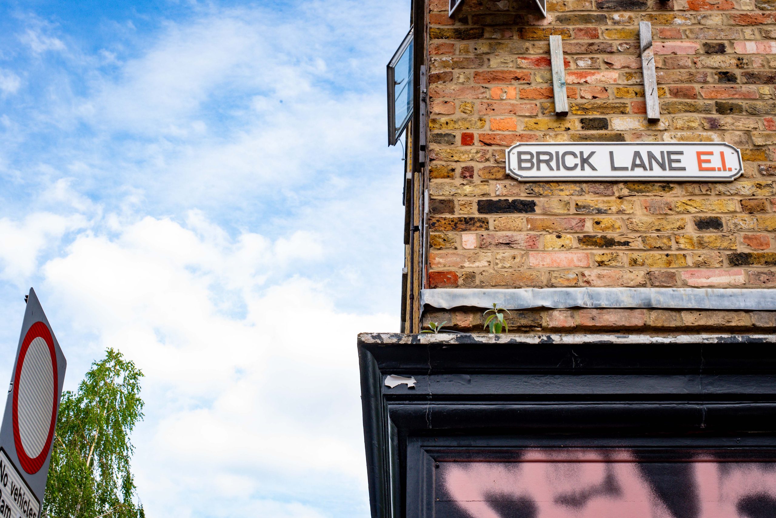 Brick Lane, London, street sign